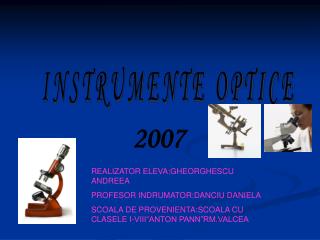 INSTRUMENTE OPTICE