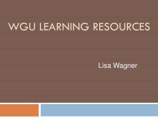 WGU Learning Resources