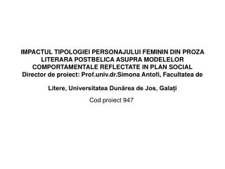 Cod proiect 947