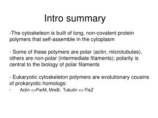 Intro summary