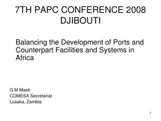 7TH PAPC CONFERENCE 2008 DJIBOUTI