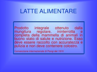 LATTE ALIMENTARE