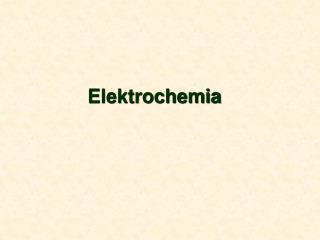 Elektrochemia