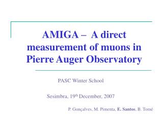 AMIGA – A direct measurement of muons in Pierre Auger Observatory