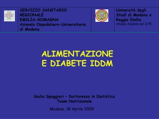 ALIMENTAZIONE E DIABETE IDDM