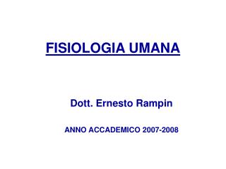 FISIOLOGIA UMANA