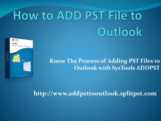 Add PST to Outlook