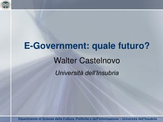 E-Government: quale futuro?