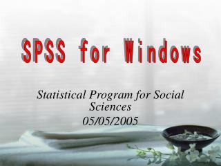 Statistical Program for Social Sciences 05/05/2005