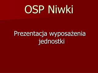 OSP Niwki