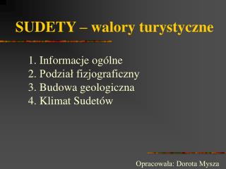 SUDETY – walory turystyczne