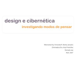 design e cibernética