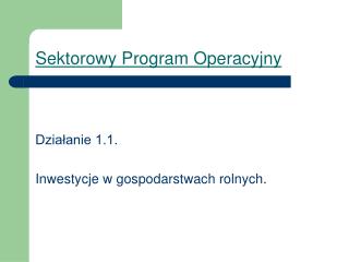 Sektorowy Program Operacyjny