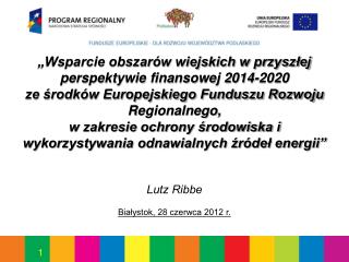 „Wsparcie obszarów wiejskich w przyszłej perspektywie finansowej 2014-2020