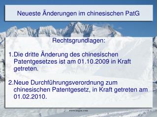 Neueste Änderungen im chinesischen PatG