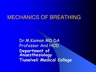 MECHANICS OF BREATHING