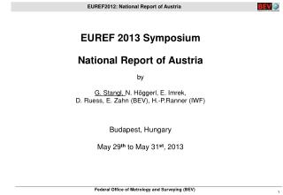 EUREF 2013 Symposium National Report of Austria by G. Stangl, N. Höggerl, E. Imrek,