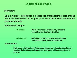 La Balanza de Pagos