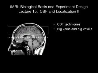 fMRI: Biological Basis and Experiment Design Lecture 15: CBF and Localization II