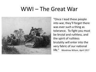 WWI – The Great War