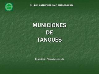 MUNICIONES DE TANQUES Expositor : Ricardo Lyons G