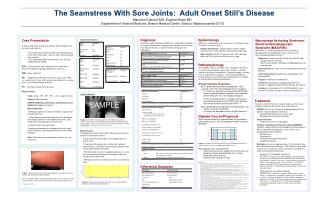 The Seamstress With Sore Joints: Adult Onset Still’s Disease