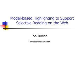 Model-based Highlighting to Support Selective Reading on the Web