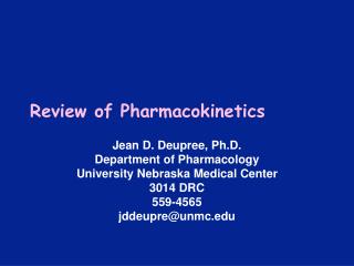 Review of Pharmacokinetics