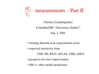 measurements – Part II