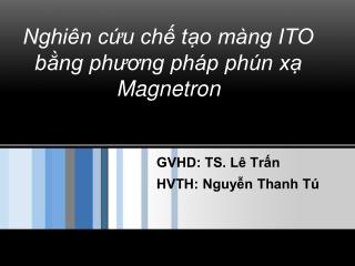 GVHD: TS. Lê Trấn HVTH: Nguyễn Thanh Tú