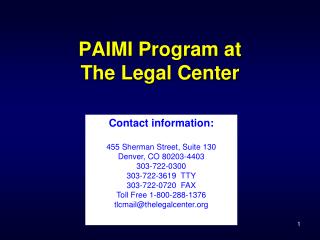 PAIMI Program at The Legal Center