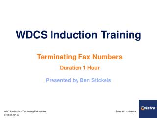 WDCS Induction Training