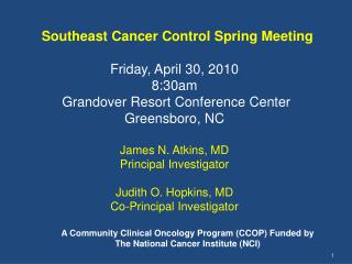 Southeast Cancer Control Spring Meeting