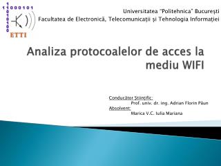 Analiza protocoalelor de acces la mediu WIFI