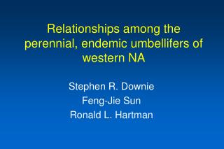 Relationships among the perennial, endemic umbellifers of western NA