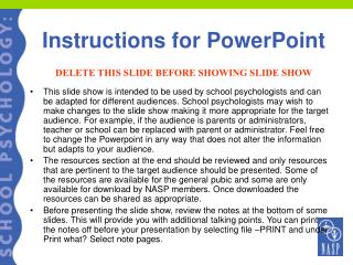 Instructions for PowerPoint