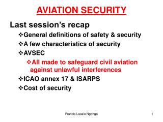 AVIATION SECURITY