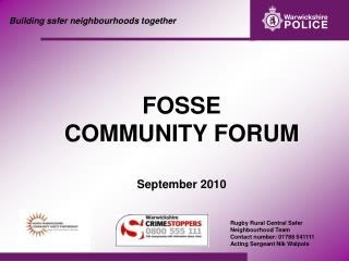 Building safer neighbourhoods together