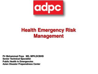 Health Emergency Risk Management
