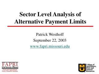 Sector Level Analysis of Alternative Payment Limits