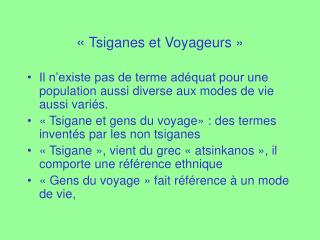 «  Tsiganes et Voyageurs »