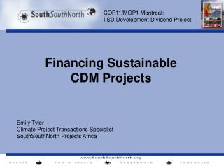 Financing Sustainable CDM Projects