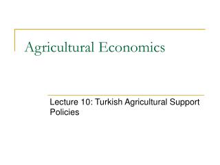 Agricultural Economics