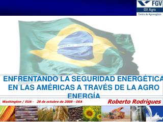 ENFRENTANDO LA SEGURIDAD ENERGÉTICA EN LAS AMÉRICAS A TRAVÉS DE LA AGRO ENERGÍA