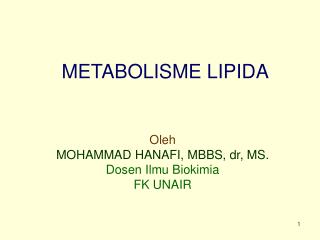 METABOLISME LIPIDA