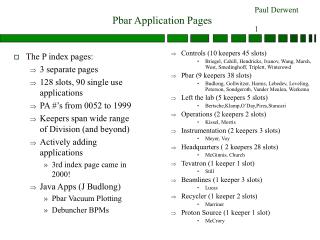 Pbar Application Pages