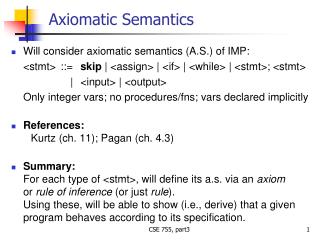 Axiomatic Semantics