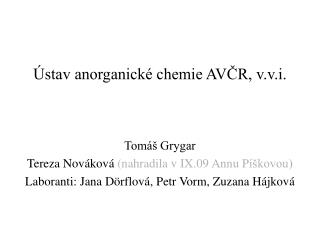 Ústav anorganické chemie AVČR, v.v.i.