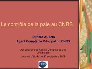 Le contrôle de la paie au CNRS