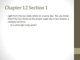 Chapter 12 Section 1